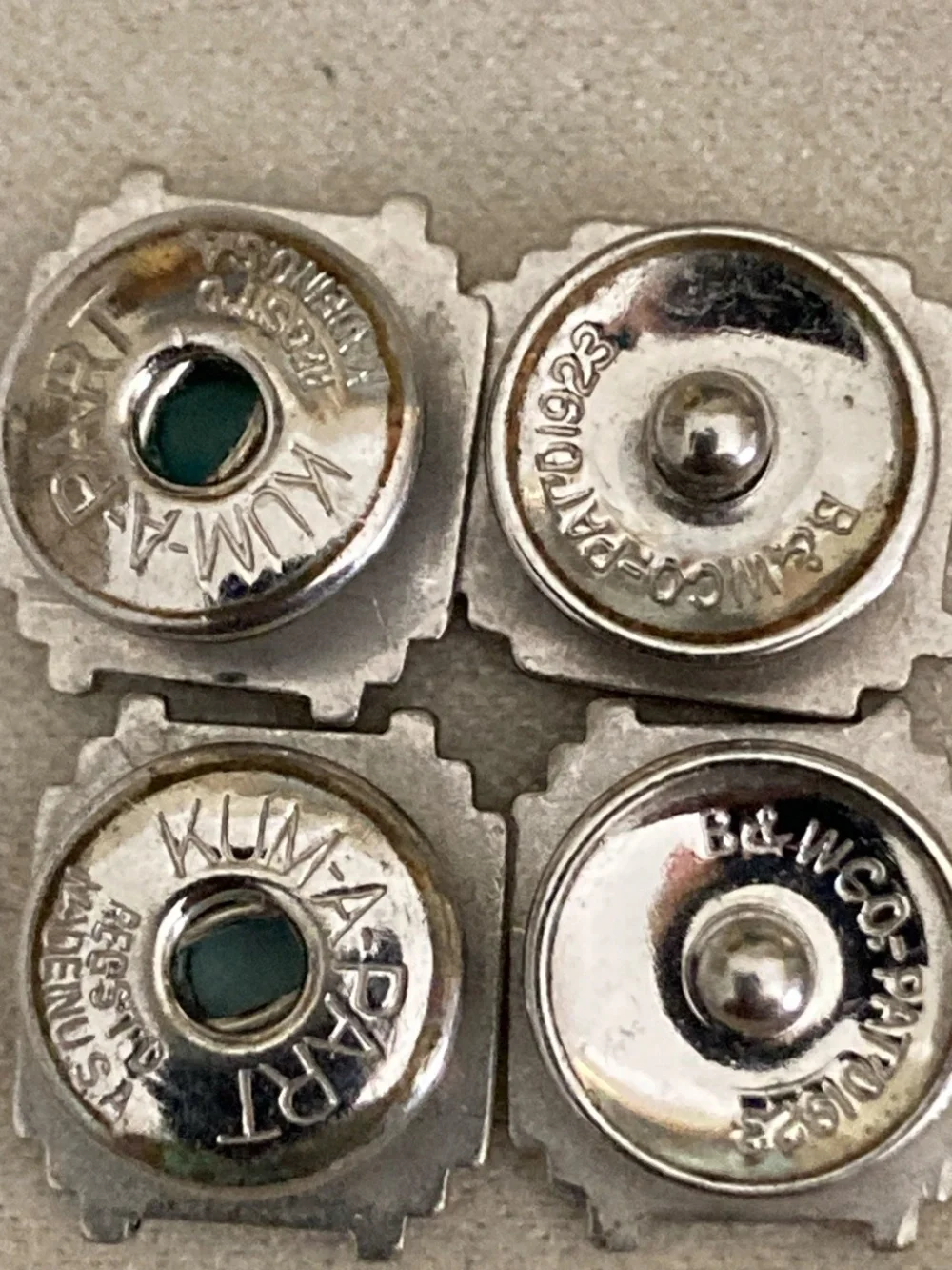 Antique 20s B&W Co Kum-A-Part Patent Cufflinks Heavy Art Deco AD Monogram